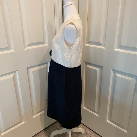 Escada Colorblock Pattern Midi Length Dress, Blue/White 16571 - Picture 6 of 13